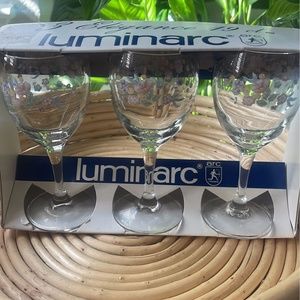 Vintage Luminarc France Pastel- set of 3 in original box have not been used